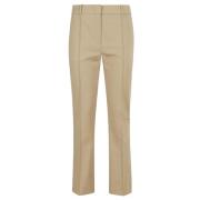 Sportmax Beige Flare Byxor Beige, Dam