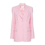 Sportmax Rosa Ull Stretch Blazer Pink, Dam