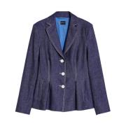 Pennyblack Denim Blazer Set för Kvinnor Blue, Dam