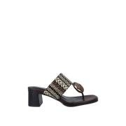 Noa Harmon Rafia Sandal med Centralt Ornament Multicolor, Dam