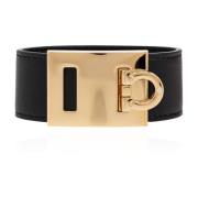 Salvatore Ferragamo Läderarmband Black, Dam