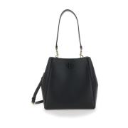 Tory Burch Svart Bucket Bag med Avtagbar Rem Black, Dam