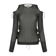 Cecilie Bahnsen Mesh Felicia Top Black, Dam