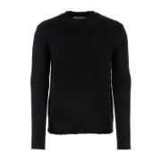 Jil Sander Svart Alpacka Blandningströja Black, Herr