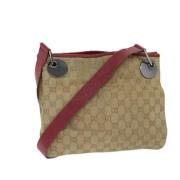 Gucci Vintage Pre-owned Canvas axelremsvskor Beige, Dam