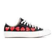 Comme des Garçons Play Svarta Canvas Sneakers Multicolor, Dam