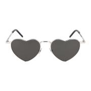 Saint Laurent Oregelbunden Metallram Solglasögon SL 301 Gray, Unisex