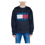 Tommy Jeans Stor Flag Bomullströja Herr Black, Herr