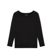 Elena Mirò Ecovero Viskos Pullover med Raglanärmar Black, Dam