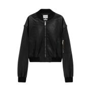 Halfboy Svart Bomber Crop Jacka Black, Dam