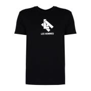 Les Hommes Elegant Rund Hals T-shirt Black, Herr