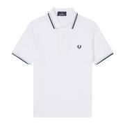 Fred Perry Original Twin Tipped Polo White Ice Navy White, Herr