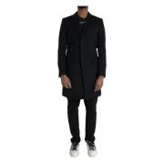 Dolce & Gabbana Svart Trench Coat Jacka Black, Herr