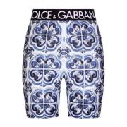 Dolce & Gabbana Klar Blå Majolica Print High Waist Shorts Multicolor, ...