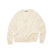 Acne Studios Havremelange Stickad Kofta Beige, Herr