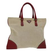 Prada Vintage Pre-owned Canvas prada-vskor Beige, Dam