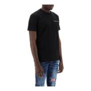 Dsquared2 Pastellfärgat bokstavstryck crew neck T-shirt Black, Herr