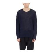 Isabel Benenato Linne Crew Neck Sweater Blue, Herr