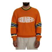 Dsquared2 Logo Print Crewneck Sweater Orange Orange, Herr