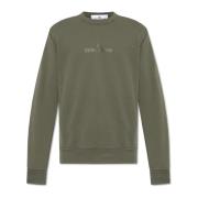 Stone Island Sweatshirt med logotyp Green, Herr