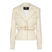 Balmain Ullbältesrock Beige, Dam