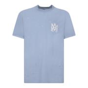 Amiri Blå Bomull T-shirt med Logotyptryck Blue, Herr