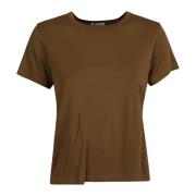 Khaite Brun Jersey Crew Neck T-shirt Brown, Dam