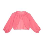 Oltre Georgette Bolero med Juvelknapp Pink, Dam