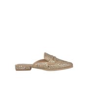 Alma EN Pena Glitterdetalj Damers Lädermules Beige, Dam