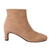 DEL Carlo Suede Mid Heels Pumps Boots Shoes Beige, Dam