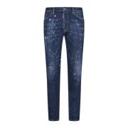 Dsquared2 Blå Paint-Splatter Skinny-Cut Jeans Blue, Herr