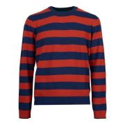 Gallo Blå Ull Cashmere Crew-Neck Tröja Multicolor, Herr