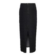 Gestuz Slim-Fit Långkjol Mörk Svart Black, Dam