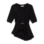 Twinset Stilren Stickad Topp Black, Dam