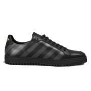 Off White Lädersneakers med Gråa Ränder Black, Dam