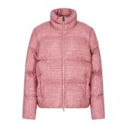 Emporio Armani EA7 Kort dunjacka Monogram All Over Pink, Dam