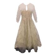 Oscar De La Renta Pre-owned Pre-owned Polyester klnningar Beige, Dam