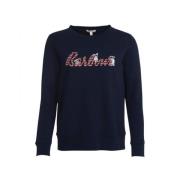 Barbour Dam Crewneck Sweatshirt med Front Print Blue, Dam