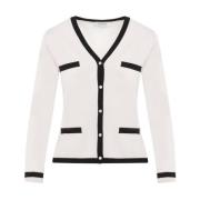 Max Mara Bicolor Kenya Fin Cardigan White, Dam