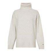 Tommy Hilfiger Oversized Ullblandning Turtleneck Tröja Beige, Dam