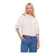 Tommy Hilfiger Logosleeve Dam Hoodie White, Dam