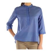 Marella Kvinnors Knappad Blus Blue, Dam