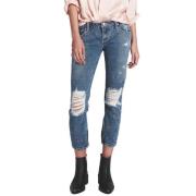 One Teaspoon Denim Regular Fit Jeans med Knä Rips Blue, Dam