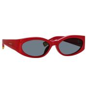 Jacquemus Ovala Solglasögon Red, Unisex