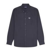 Fred Perry Klassisk Oxford Bomullsskjorta Blue, Herr