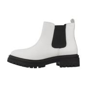 Geox Stiliga Chelsea Boots i Iridea-finish White, Dam