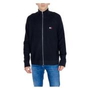 Tommy Jeans Svart Zip-Up Cardigan Män Höst/Vinter Black, Herr