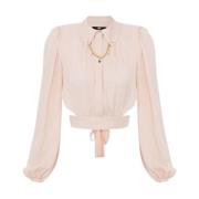 Elisabetta Franchi Damblus med Korsad Rygg Pink, Dam