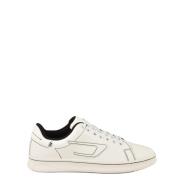 Diesel Vita Lädersneakers med Färgat Mönster White, Herr