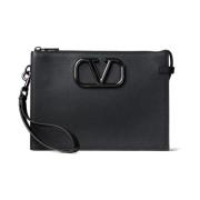 Valentino Garavani Svart Kalvskinn VLogo Signature Väska Black, Herr